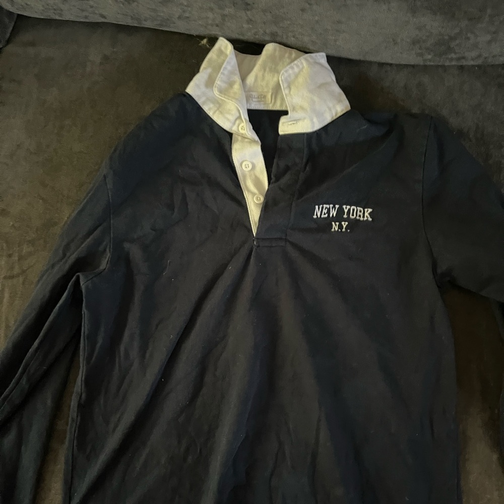 blue collared new york long sleeve